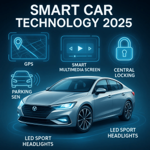 تکنولوژی‌های هوشمند خودرو در سال ۲۰۲۵ شامل ردیاب GPS، مولتی‌مدیا، چراغ اسپرت LED، قفل مرکزی و سنسور پارک – otocarlux