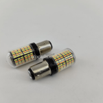 لامپ فندقی دو کنتاکت 144 تایی کنباس‌دار برند SAM عرضه‌شده توسط Otocarlux، با پایه BAY15D، چیپ‌های SMD پرنور و بدنه آلومینیومی مقاوم، مناسب چراغ ترمز و شب خودرو.